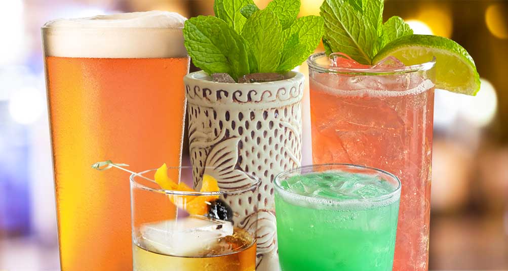 Cocktails in glasses