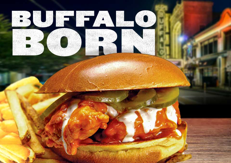 Buffalo Born. Buffalo chicken sandwich. 