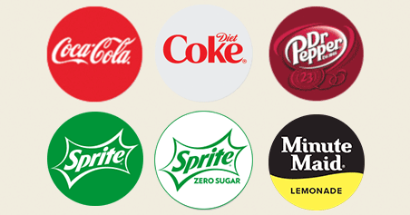 Coca Cola Products including: Coca-Cola, Diet Coke, Dr. Pepper, Sprite, Sprite Zero and Minute Maid Lemonade