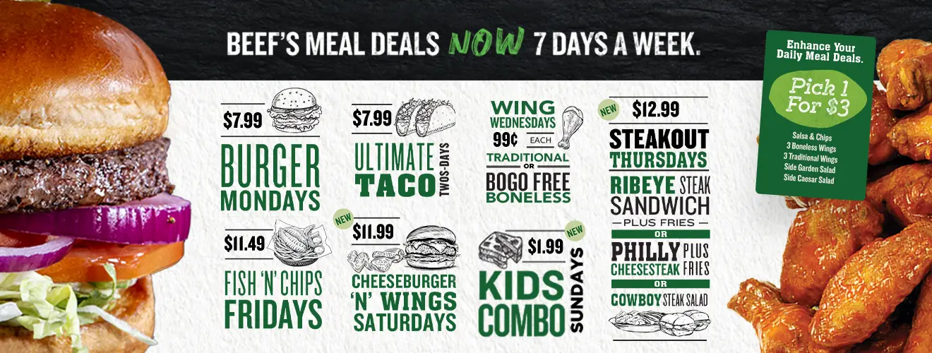 Beef's Daily Meal Deals