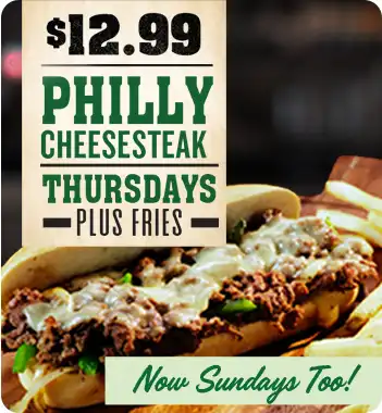 Philly Cheesesteak Thursday. Now Sundays Too!